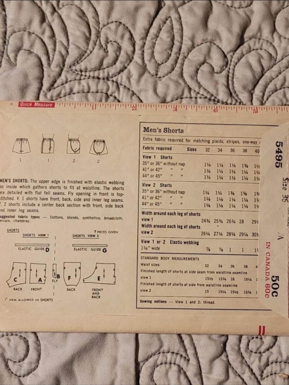 Vintage 60s Shorts Pattern - Picture 2 of 4